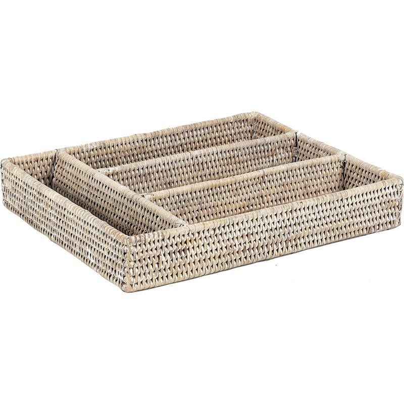 Portaposate in rattan bianco-TRC1170