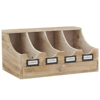 Cutlery tray in aged wood-TRC1210