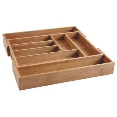 Extendable bamboo cutlery tray-TRC1250