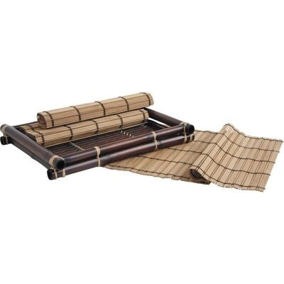 Set of 4 bamboo placemats + 1 tray-TST160S