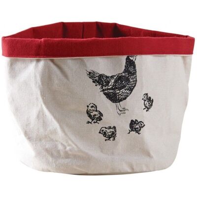 Cotton bread basket with retro chicken motifs-TTX1901