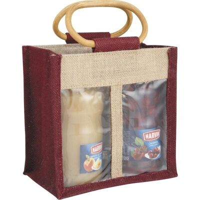 Bag 2 compartments in jute-VBO1630
