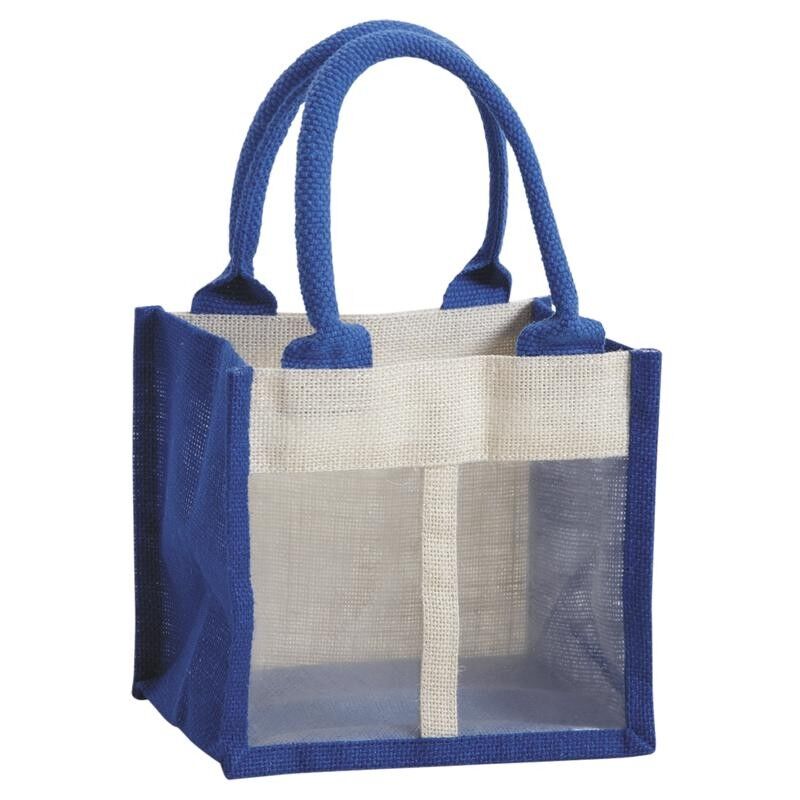 Bolso Verrine de yute teñido de azul-VBO1930