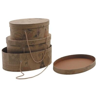Oval cardboard boxes with handles-VBT268S