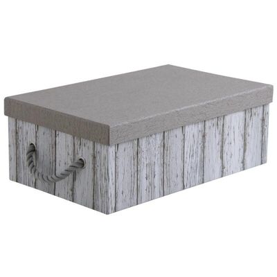 Caja plegable rectangular de cartón y cuerda-VBT2820