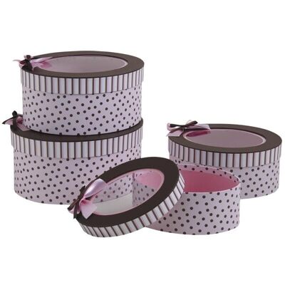 Pink and Brown Round Cardboard Boxes-VBT286S