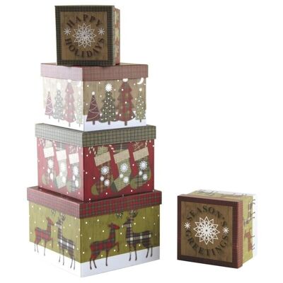 Quadratische Weihnachtsboxen aus Karton-VBT298S