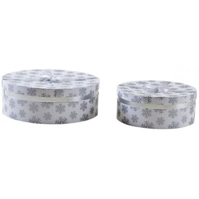 White and snowflake cardboard round boxes-VBT307S