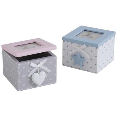 Small lacquered wooden photo box-VCF1640V