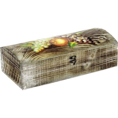 Caja de corsario en madera pintada y hierro-VCO1860