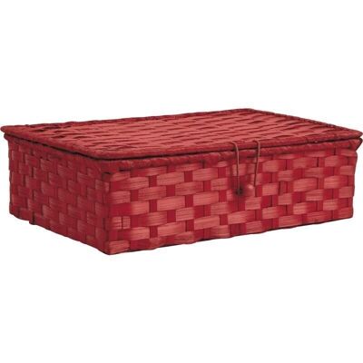 Caja de bambú teñida de rojo-VCO2180