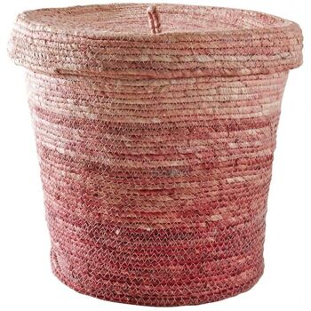 Panier à linge en maïs rose-VRA1380