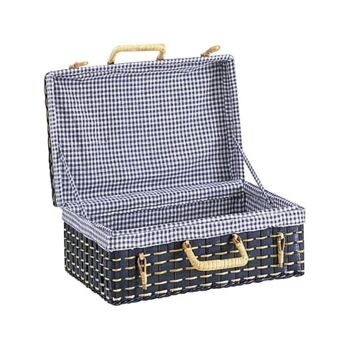 Valise en bambou doublure vichy-VVA1142C 2