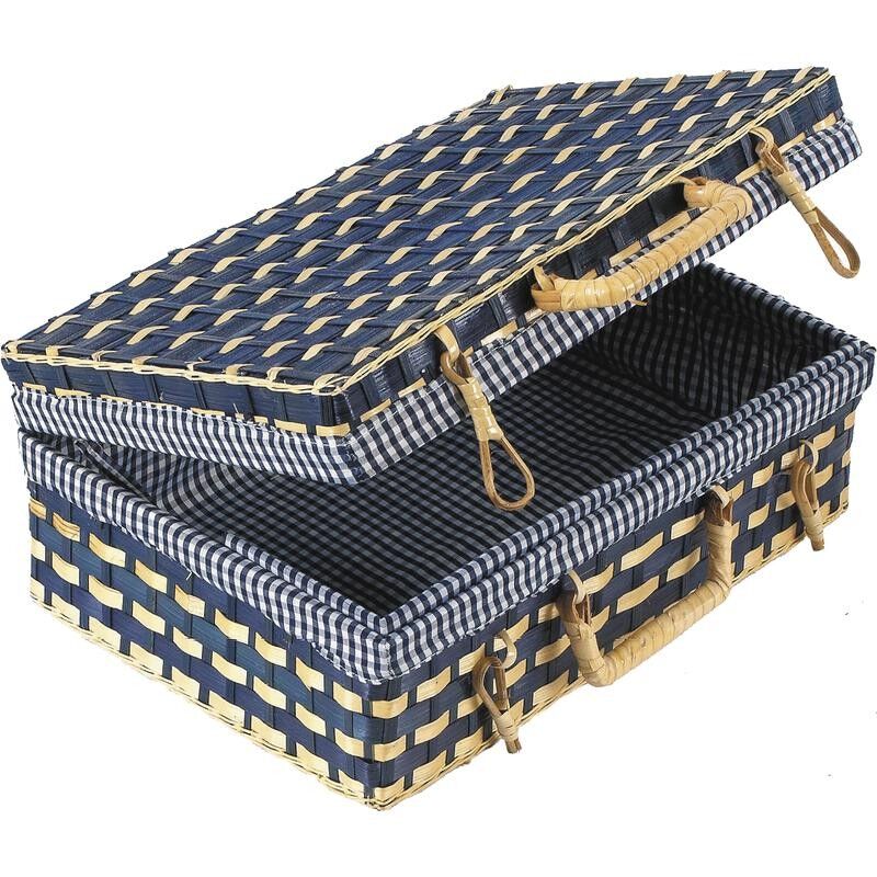 Bamboo suitcase gingham lining-VVA1143C