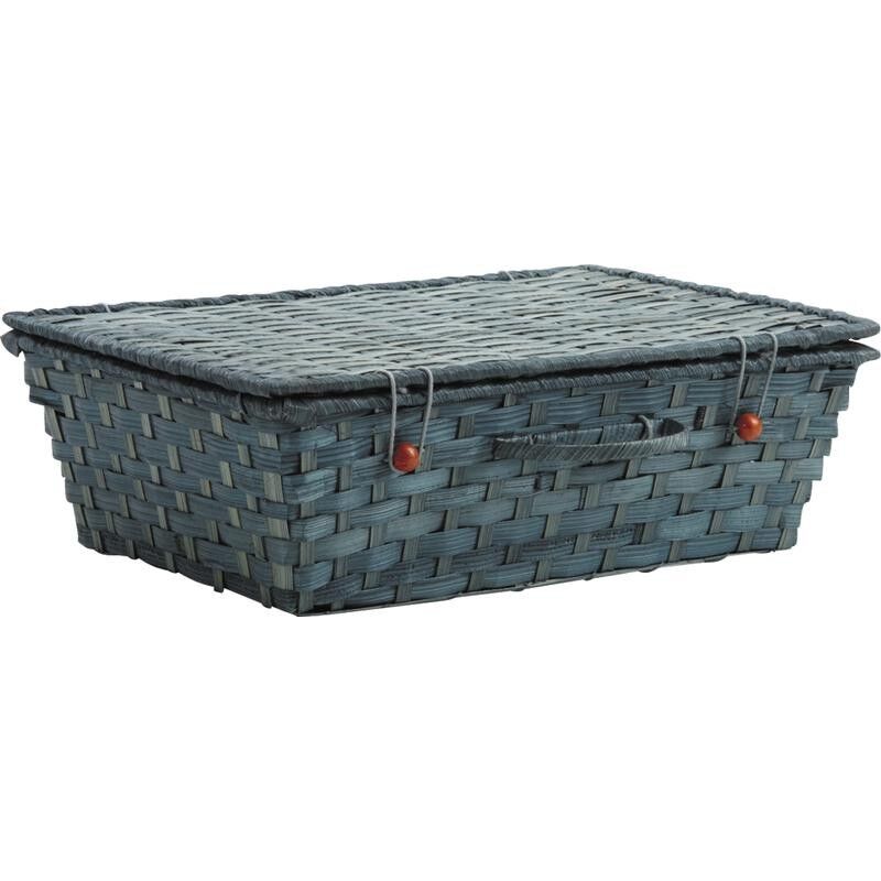 Valigia in bambù tinto grigio blu-VVA1861