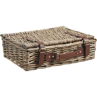 Aged wicker suitcase-VVA1870