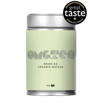 Tè verde Matcha biologico di grado OMGTEA AA - 80 g - Vincitore del grande gusto 2021