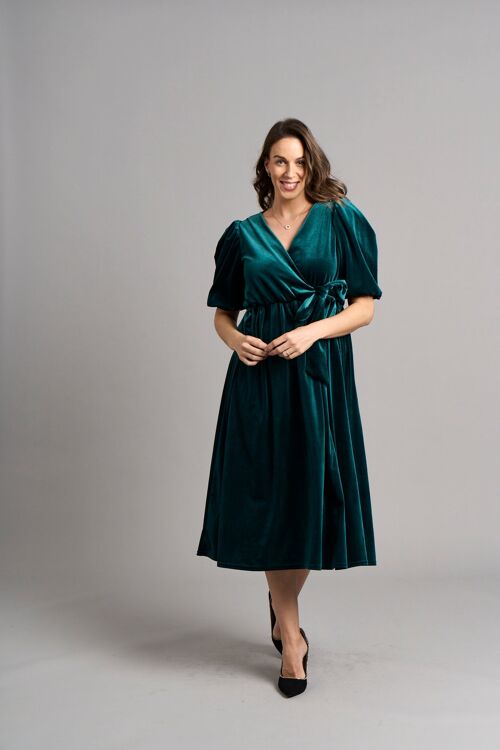 Tanya Velvet Dress - Emerald