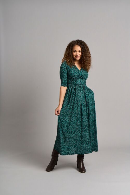 Sonia Leopard Print Dress - Green
