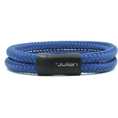 Bracciale Ulang nero ganda blu, riciclato