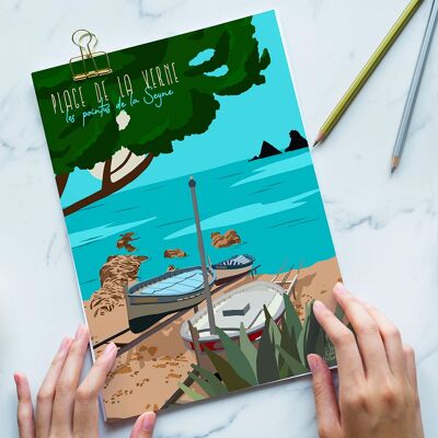 Mittelmeer-Postkarte mit spitzen Booten, La Seyne sur Mer