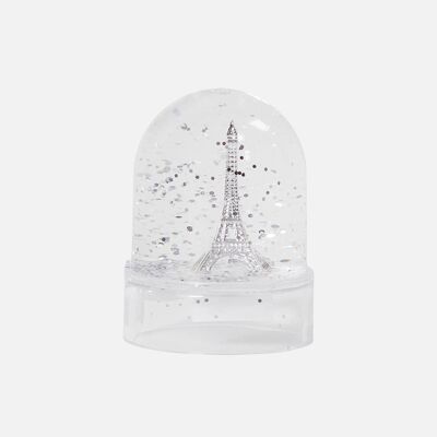 Mini-Schneekugel Eiffelturm silber (12er-Set)