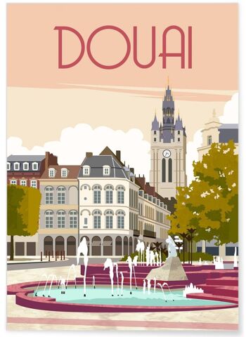 Affiche illustration de la ville de Douai 1