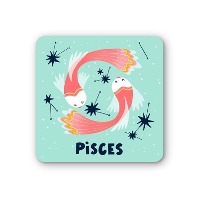 Confezione da 6 sottobicchieri zodiacali Pesci