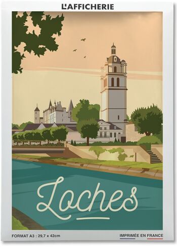 Affiche illustration de la ville de Loches 2