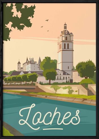 Affiche illustration de la ville de Loches 3
