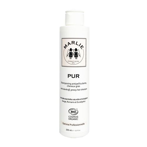 PUR, shampooing antipelliculaire, cheveux gras - 200ml