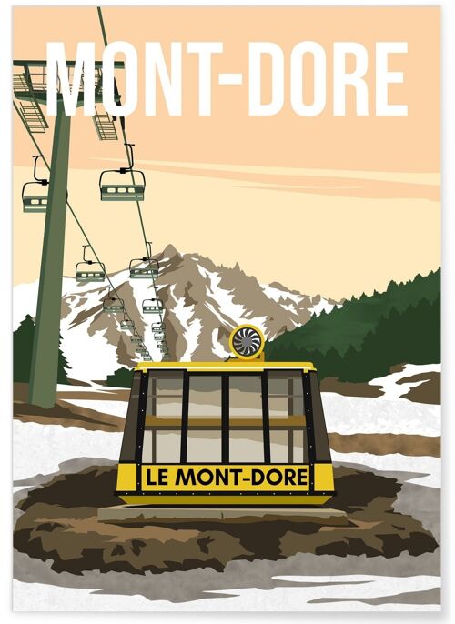 Affiche illustration de la ville de Mont-Dore