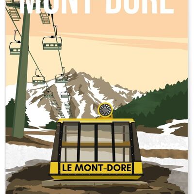 Affiche illustration de la ville de Mont-Dore