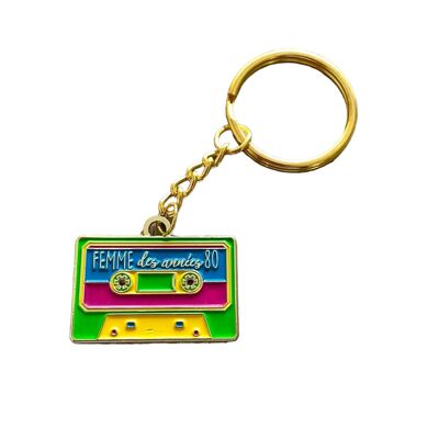 80s woman keychain