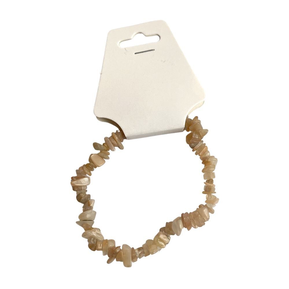 Bracciale elasticizzato con schegge di pietre preziose Moonstone
