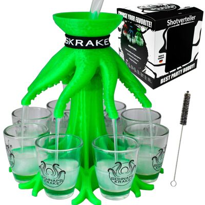 Schnaps octopus neon - avec verres