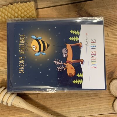 Caribú y abeja Tarjetas de felicitación