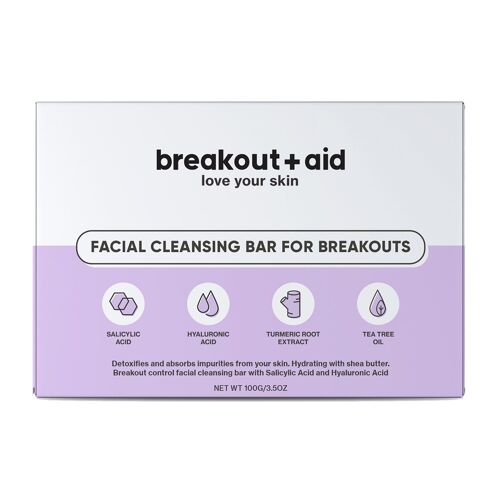 Facial cleansing bar for breakouts