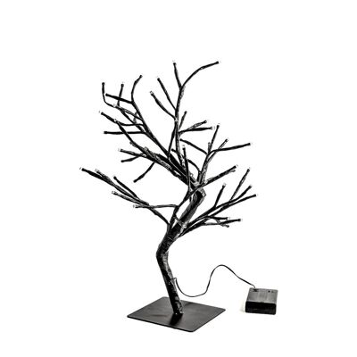 Plastic and metal tree with 48 black LEDs 45 cm. 3xAA 1,5V batteries not included