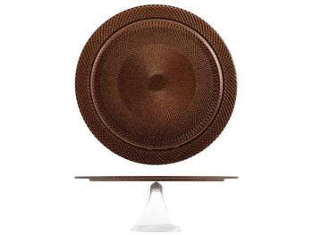 Stand avec Galm Bronze pied en verre 33 cm couleur marron. 1