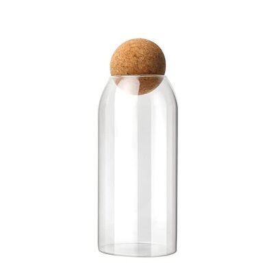 Barattolo in vetro borosilicato trasparente con tappo in sughero cc 1100