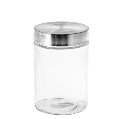 Glass jar with stainless steel lid Lt 1