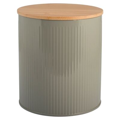 Mediterranean tin in round tin with gray wooden cap cm 16xh18