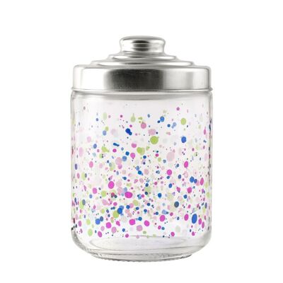 Tie & Bright jar in decorated glass screw cap cc 800.