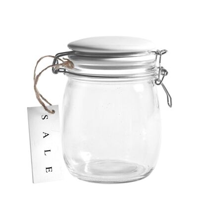Glass jar with Ceram cap Salt 750cc