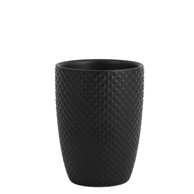 Black & Grey Badezimmerglas aus schwarzem Steinzeug cm 8x11 h