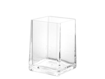 Gobelet de salle de bain en acrylique transparent de forme carrée 3