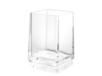 Gobelet de salle de bain en acrylique transparent de forme carrée 4