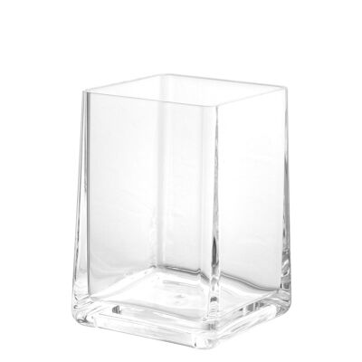Gobelet de salle de bain en acrylique transparent de forme carrée