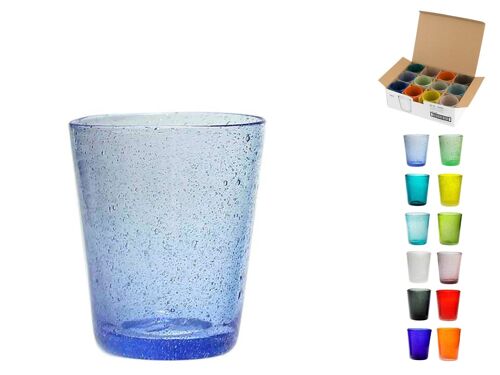 Bicchiere Giada in vetro colori assortiti cl 28